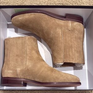 Tan Suede Sherpa Boots